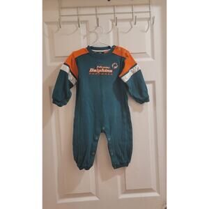 NFL Team Apparel Miami Dolphins LS Romper Bodysuit Infant Baby Fan Gift REEBOK